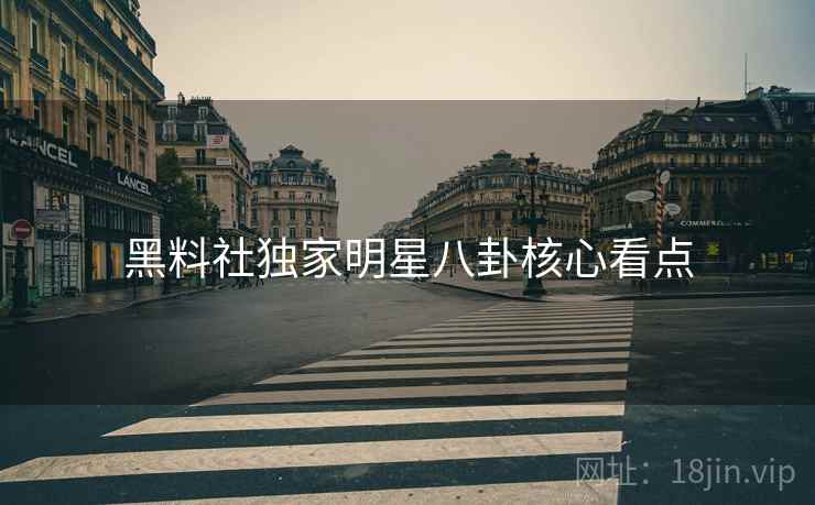 黑料社独家明星八卦核心看点