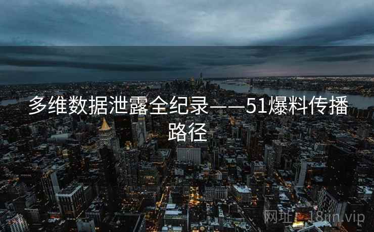 多维数据泄露全纪录——51爆料传播路径