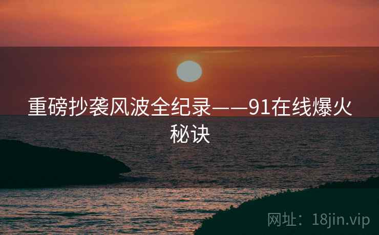 重磅抄袭风波全纪录——91在线爆火秘诀