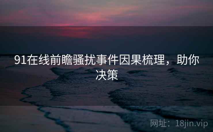 91在线前瞻骚扰事件因果梳理，助你决策