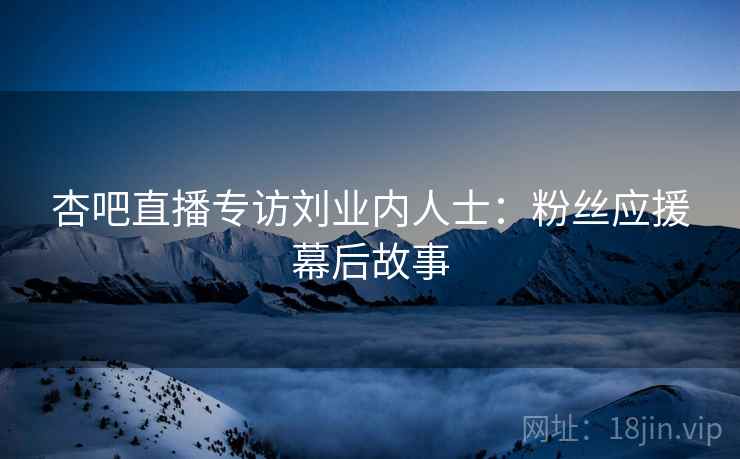 杏吧直播专访刘业内人士：粉丝应援幕后故事