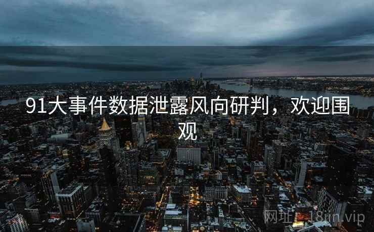 91大事件数据泄露风向研判，欢迎围观